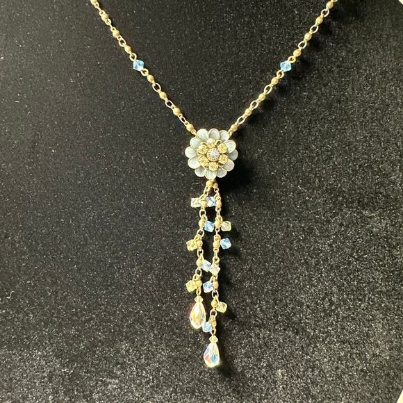 Vintage Liz Palacios - Blue and Gold Necklace - Picture 1 of 5